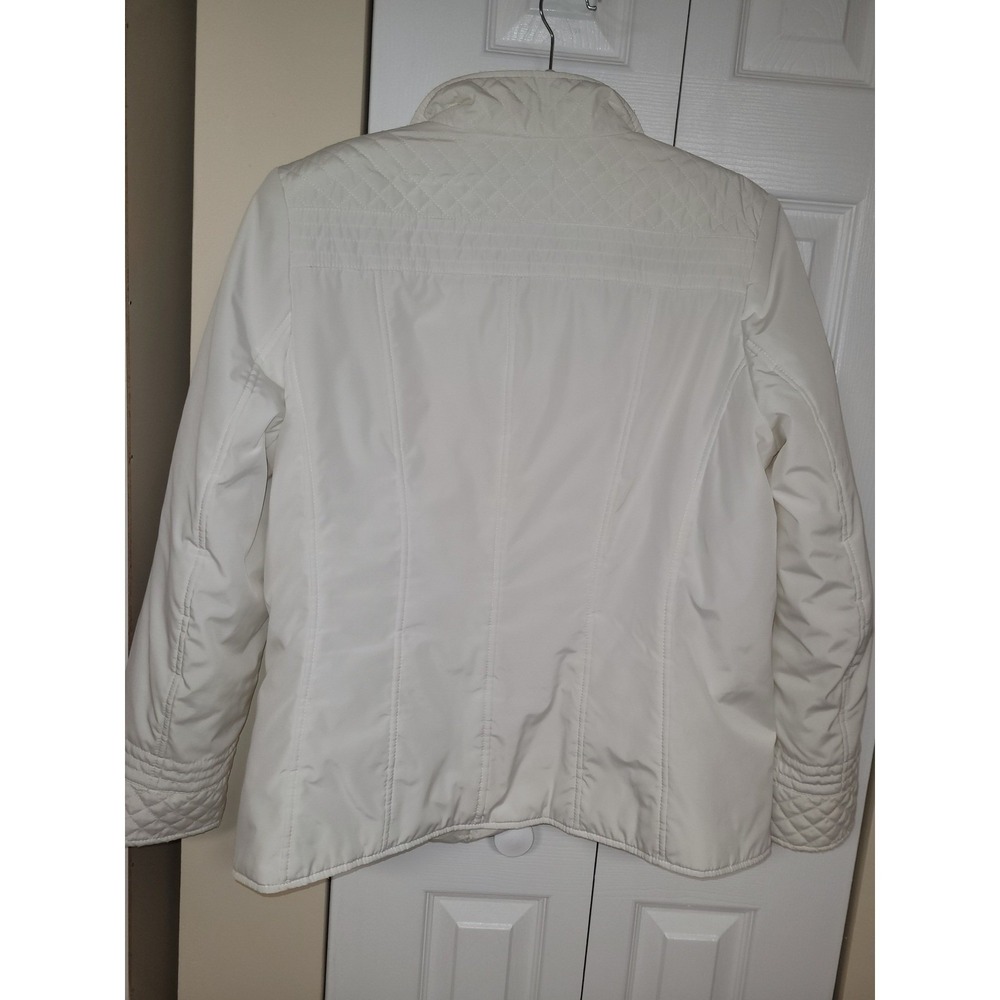 Gallery Womens White Quilted Snap Zip Front Utility Pristine Jacket Size XL - Picture 4 of 7